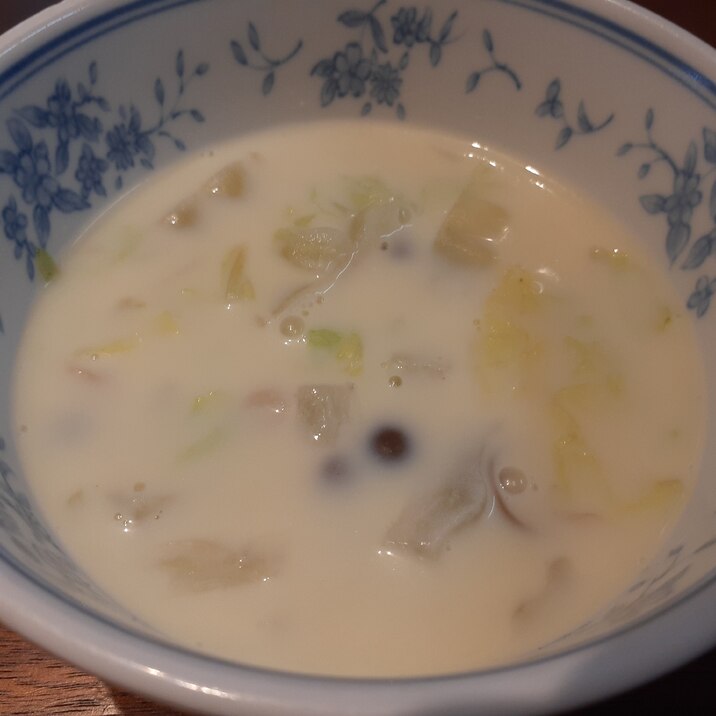 簡単！白菜としめじの豆乳スープ